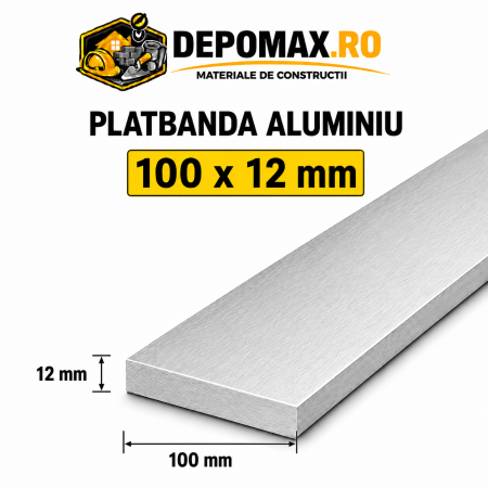 Platbanda aluminiu 100 x 12 mm, 6 metri (EN-AW 6060)